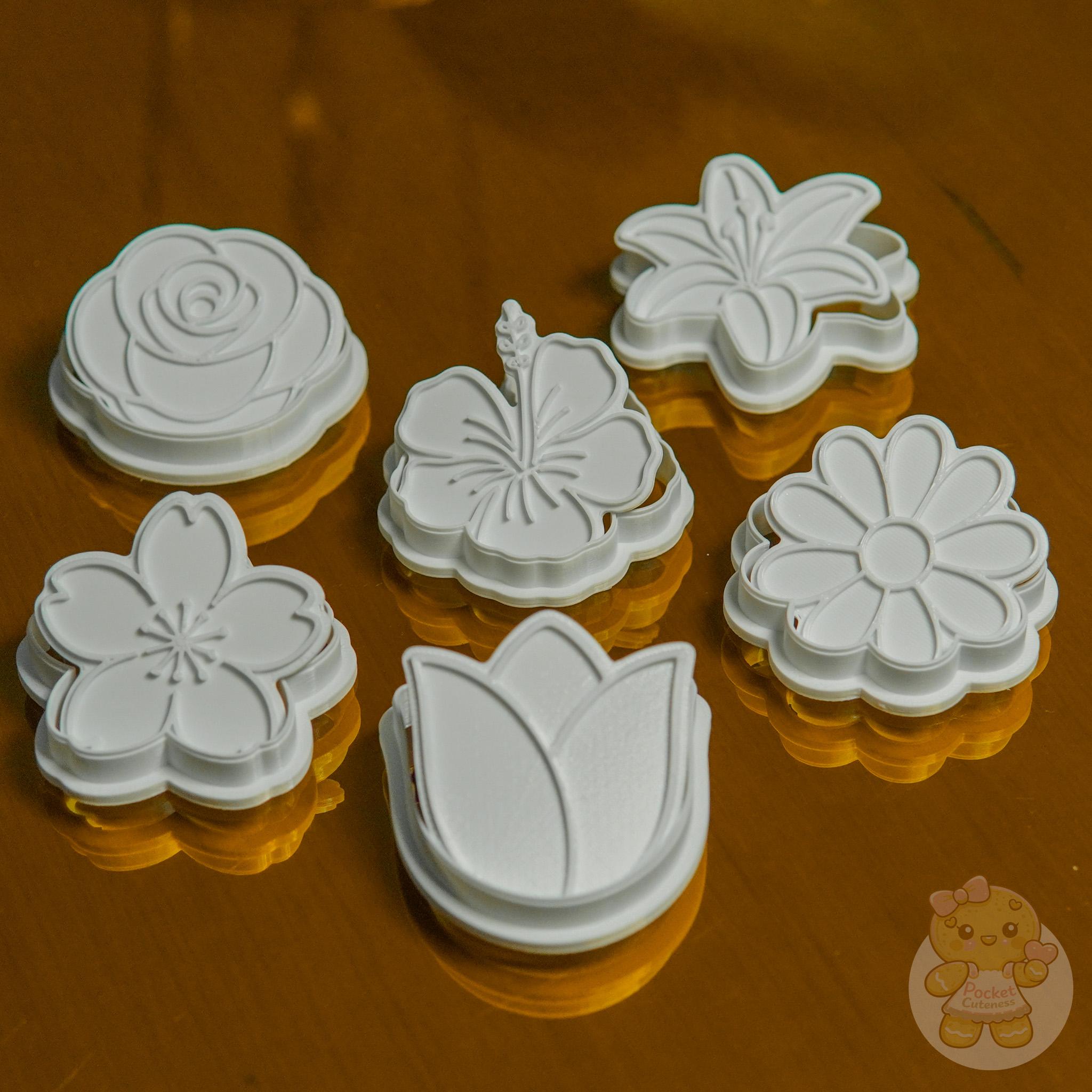 Kit Cortador de Biscoito Flores 