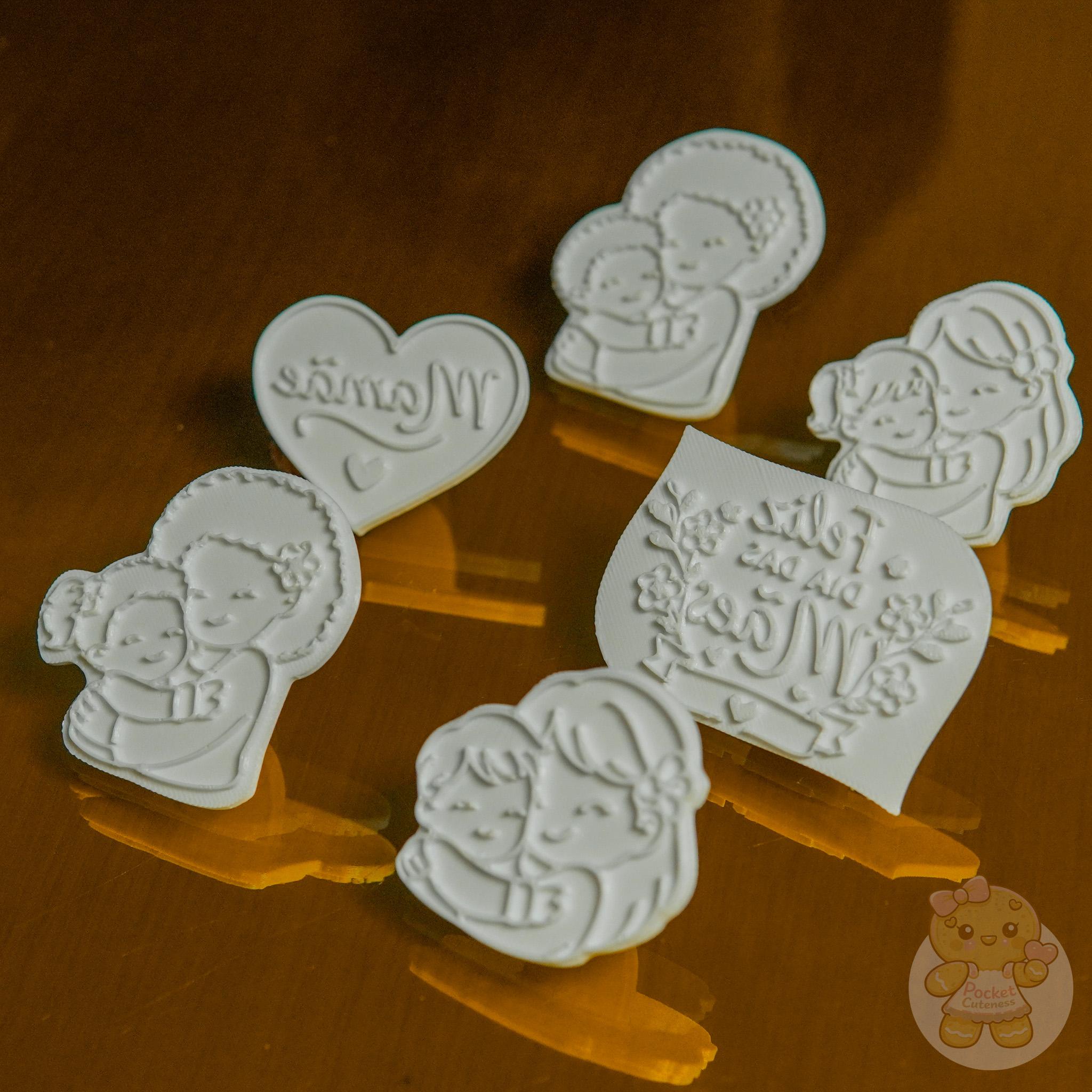 Kit 6 Cortadores De Biscoito Dias Das Mães 