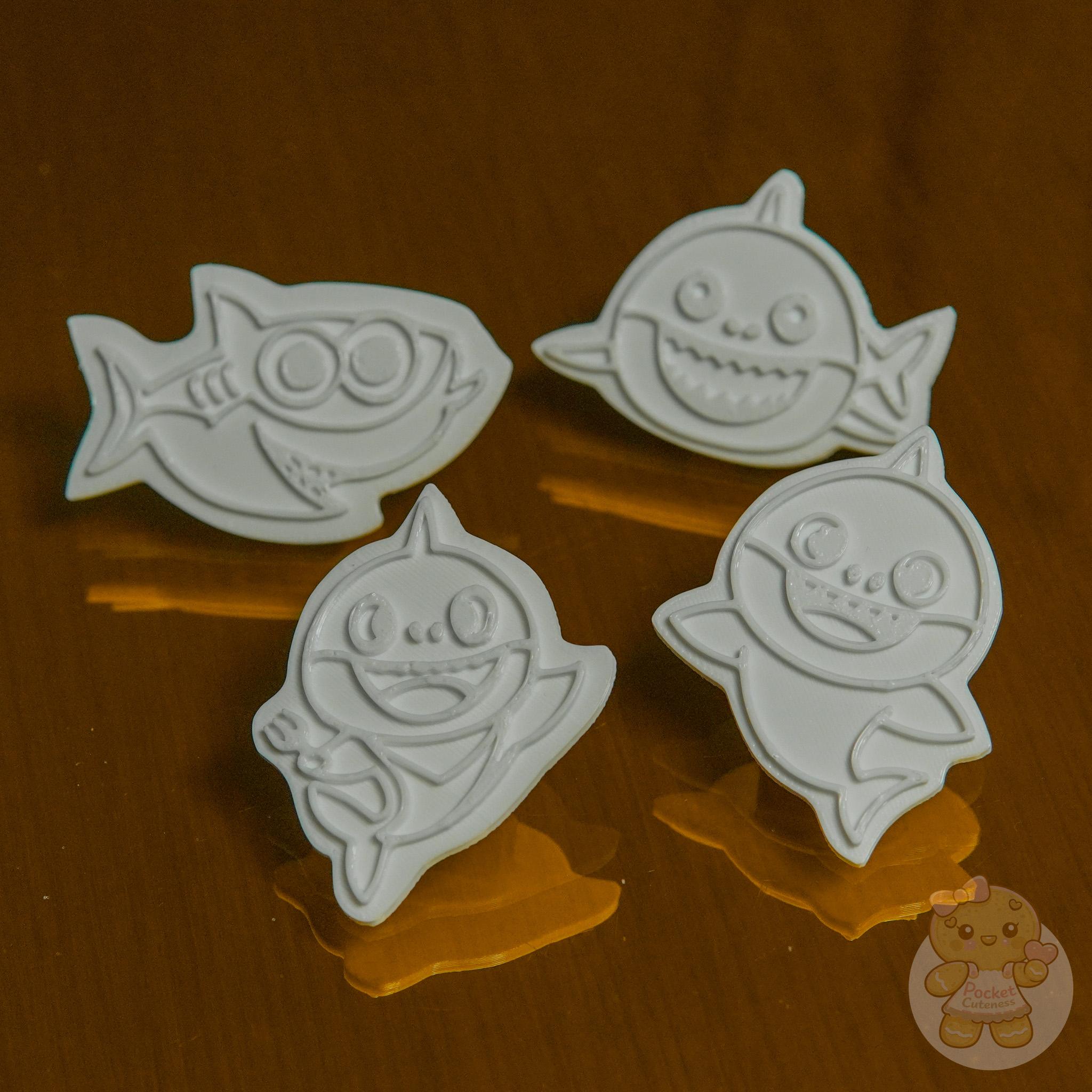 Kit Cortadores de Biscoito Baby Shark  